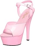  Pleaser Damen KISS-209 Plateau High Heels Sandalette Baby Pink 44 EU