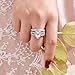 Wuziwen Pear Wedding Engagement Ring Set for Women 925 Sterling Silver Cubic Zirconia Size 8