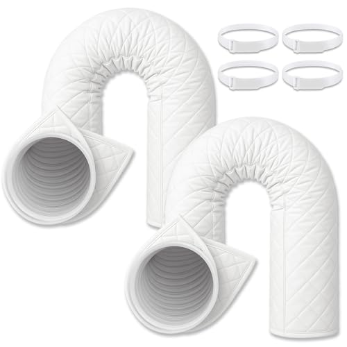 Image of Outus 2 Pcs Air Conditioner Hose Cover Wrap - Ac Hose Duct Vent Insulation Sleeve Insulated Cover for Portable Ac for 5 inch & 5. 9 inch Diameter 60 inch Long Exhaust Hoses Tube (White)