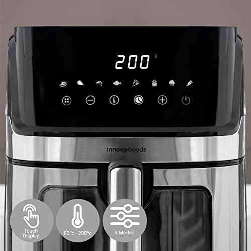 Innovagoods Fryinn View 6500 Frytkownica Powietrzna, Czarny/Stalowy, 6.5 l
