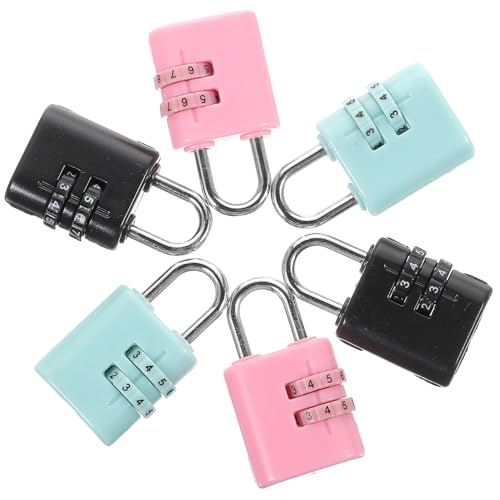 FOMIYES 6個 用カートゥーン桁ダイヤル南京錠 小型ロッカー用コンビネーションロック 防犯簡単設定で通勤通学バッグ施錠に