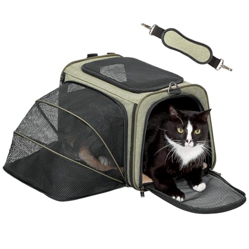 Petsfit Expandable Cat Carrier Dog Carrier,Airline Approved Soft-Sided Portable Pet