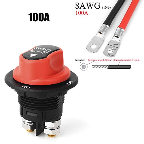 Jtron interruttore batteria auto 12v 100a 32v max