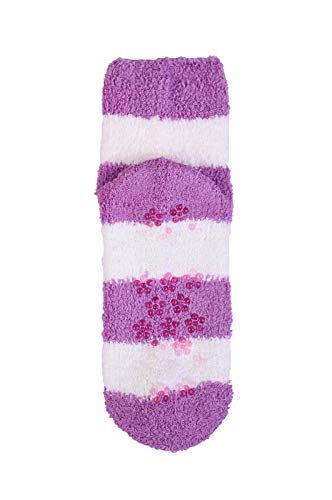 Image of Stanzino 6 PAIRS WOMEN COZY FUZZY NON SKID STRIPES SUPER SOFT WINTER SLIPPER SOCKS 9-11