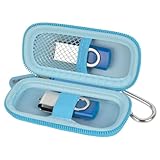 USB Flash Drive Case, SD Card Holder Compatible with Thumb Drive, Memory Cards, SDXC SDHC Storage Bag, Electronic Accessories Organizer for SanDisk for Samsung for Inland (Light Blue)