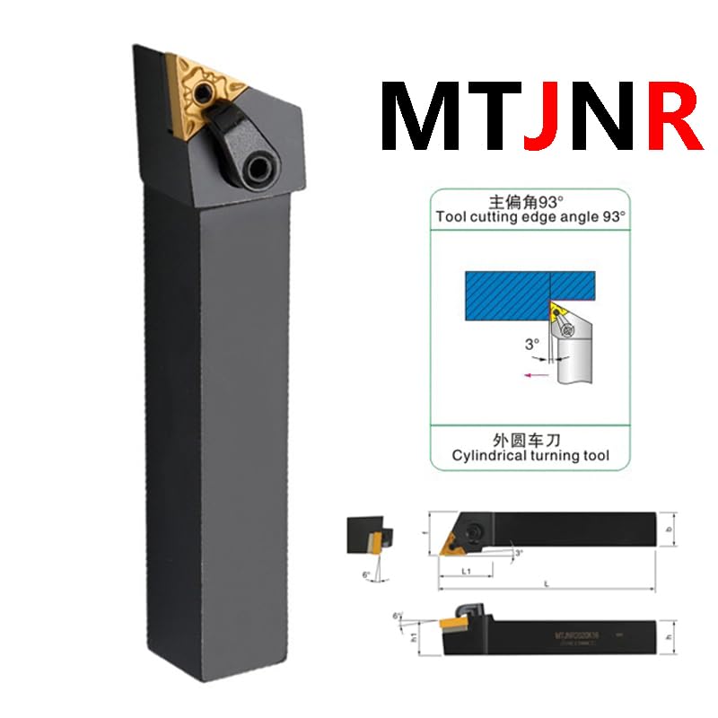 1pc MTGNR MTBNR MTWNR MTQNR MTFNR MTENN MTJNR 2020K16 Lathe Machine Cutter External Turning Tool Holder CNC TNMG Inserts(MTQNR,1616H16)