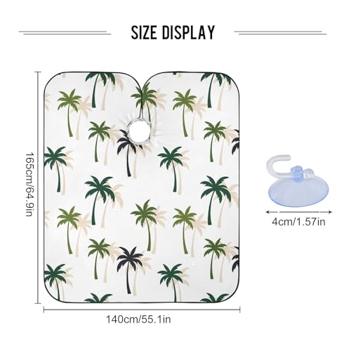 Capa para corte de cabello con diseño de palmas impermeable miniatura 2