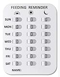 Giyochie Pet Feeding Reminder for Dogs Cats, Dog Fed Sign Tracker 3 Times A Day Chart Slider Sign Helps You to Track Pet Feeding and Medication, Easy to use On Fridge Or Wall(Color:White)