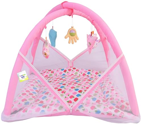 Image of Toddylon Baby Bed Bedding Set for New Born Mattress with Mosquito Net | Carry Bag|Essentials Combo (0-6 Months) (3PCS Set)