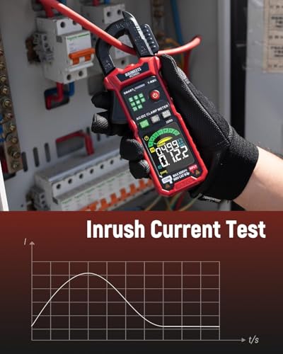 Image of KAIWEETS Smart Digital Clamp Meter, 2026 Intelligent Auto Ranging Multimeter 600A TRMS 6000 Counts, NCV, Inrush, Auto Measure AC DC Voltage /Current Continuity Temperature Resistance Capacitance Diode