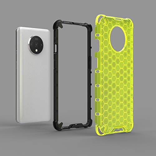 Image of Glasgow | for OnePlus 7T Honeycomb Pattern Back Case Cover for OnePlus 7T with 4 Bumper Corners and Military Grade Protection - Black