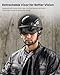 ILM Motorcycle Half Helmet with Sunshield Quick Release Strap Half Face Fit for Cruiser Scooter DOT Approved (Matte Black, XX-Large)