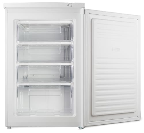 PremierTech Freezer Congelatore Verticale, 91 litri, 4 Cassetti, Libera Installazione, Sotto Tavolo Compatto, Risparmio Energetico, Porta reversibile, Termostato regolabile, Bianco, PT91FR - 4