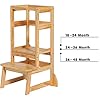 SDADI Mother's Helper Adjustable Height Step Stool Safety Counter Level Learning Toddler Tower for Kitchen and Bathroom, Natural #1