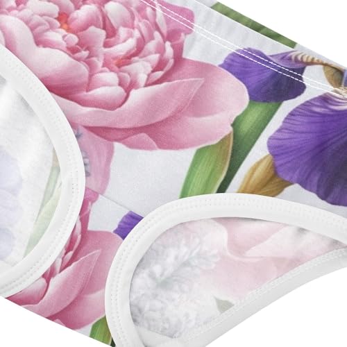 Fun Toddler Girls Underwear 2t Cotton Little Girl Panties Flowers Colorful Pink Purple Floral Undies Kids Briefs4