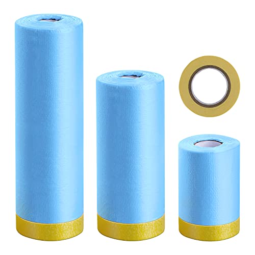 Film plastique avec ruban de masquage pour éviter les taches de peinture