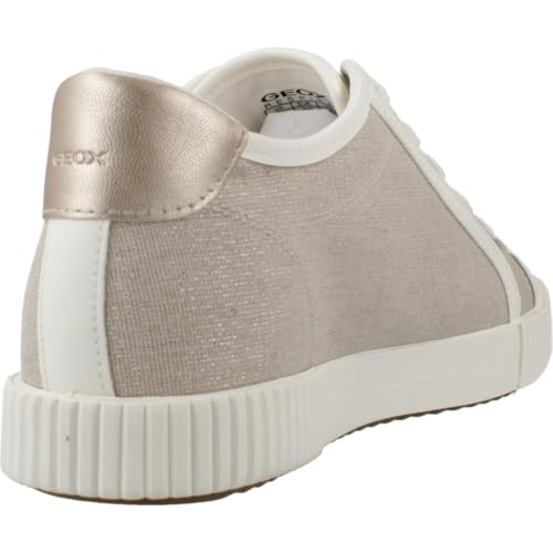 Geox Femme D BLOMIEE B Basket, Lt Taupe/Optic White, 36 EU