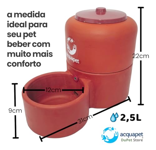 Bebedouro Cães e Gatos AcquaPet Cerâmica 2,5L Bivolt Q