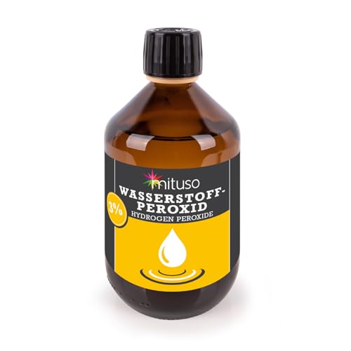 mituso Wasserstoffperoxid 500 ml - 3% Lösung | Hochreine Qualität ohne Stabilisator | Vielseitig einsetzbar für Haushalt und technische Anwendungen