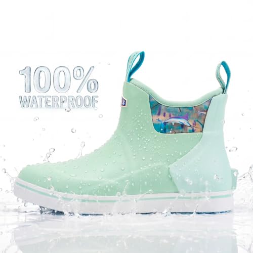 Image of SUREWAY Women's Deck Boots Professional Non-Slip Fishing & Ankle Deck Boot Waterproof Rain Boots