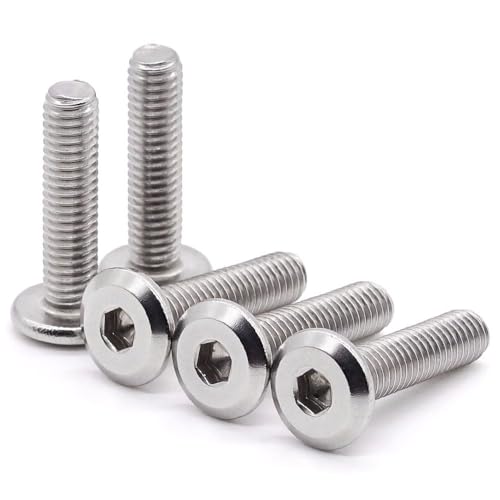 Glvaner M3-0.5 x 8mm Binding Screws, Furniture Screws, Connection Bolts, Flat Round Head Socket Head Cap Screws 304 Stainless Steel 18-8, Full Thread, 100 pcs