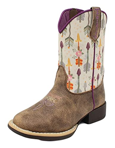 Twister Western Boot Girl Hannah Square Toe Flower Arrow Print 4443402
