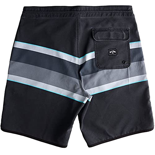 Bañador de surf Billabong 73 Spinner Lo Tides elástico negro original de 19 pulgadas 7