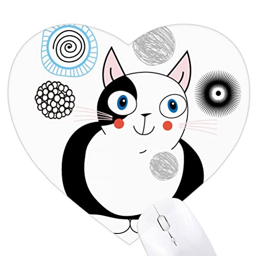Tapis de souris chat mignon en forme de coeur pour bureau