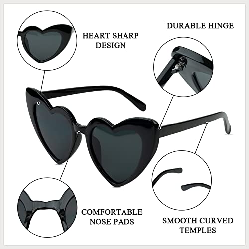 Funupup 8 Pairs Heart Shaped Sunglasses Bachelorette Party Sunglasses Bride Bridesmaid Heart Glasses For Women Party Favors #TOP2