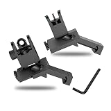 Theopot 45 Degree Iron Sight Offset Flip Up Iron Sights with Red and Green Dots Sight for Picatinny