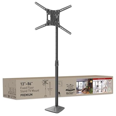 Barkan Montaż podłogowy, 13-86 cali, nachylona i regulowana wysokość, wytrzymuje do 56 kg, stojak, do LED OLED LCD, Ma, FS420, czarny