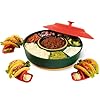 Taco Tuesday Kit – Taco Bar Serving Set for a Party – 30oz Heated Pot, 4 Taco Holders, & Detachable Lazy Susan Tray – Taco Night Fiesta – Unique Couple & Housewarming Gift Set Ideas