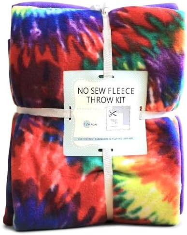 YourFleece No-Sew Throw Fleece Fabric DIY Blanket Making Kit, Mak...