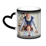 Custom Mug Magic Changing Photo Text Couple Color-Changing Coffee Cup Sky Cup Diy Ceramic Heat-Sensitive Color-Changing Mug Autumn Office Birthday Christmas Commemorative Gift