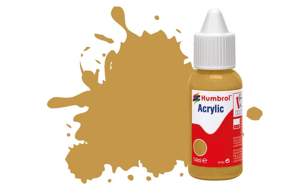 Humbrol Acrylic Paint No. 93 Desert Yellow, 14ml Precision Hobby Craft Jar