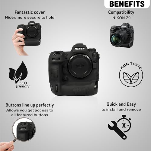Funda para cámara Nikon Z9 silicona protectora negra miniatura 3