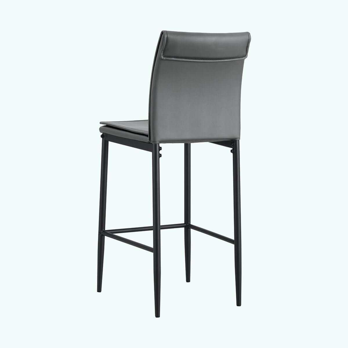 Leather Barstool Dining Counter Height Chair (Set of 2) Grey