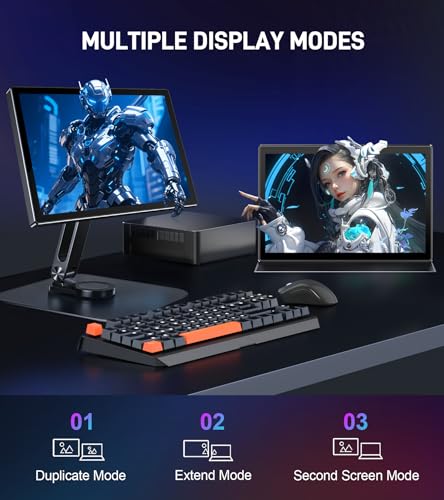 Image of 10.1 inch Portable Touchscreen Monitor, Screen Extender 1920x1200 IPS Travel Small Monitor with Cover, USB-C HDMI Computer Touch Screen Display for Laptop Windows PC, PS5 /4 Xbox No Touch