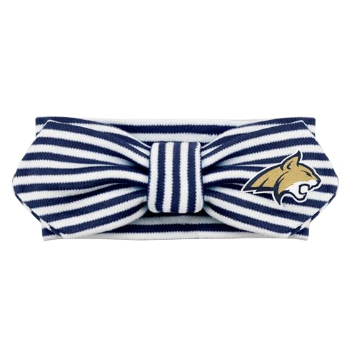 Creative Knitwear Montana State Bobcats Infant Girls Navy/White Striped Hair Knot Headband Embroidered Logo - Size Newborn - 4T