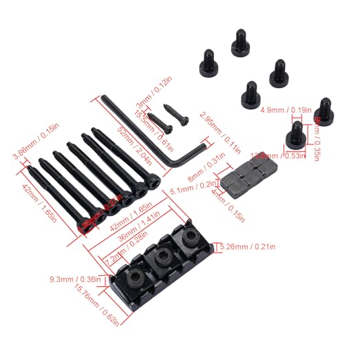 Insert de chaîne de verrouillage pour guitare électrique écrou et vis de réglage de hauteur