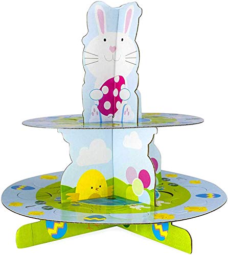 Homestreet Easter Cakestand 2-stöckiger Pappständer für Ostereier oder Cupcakes