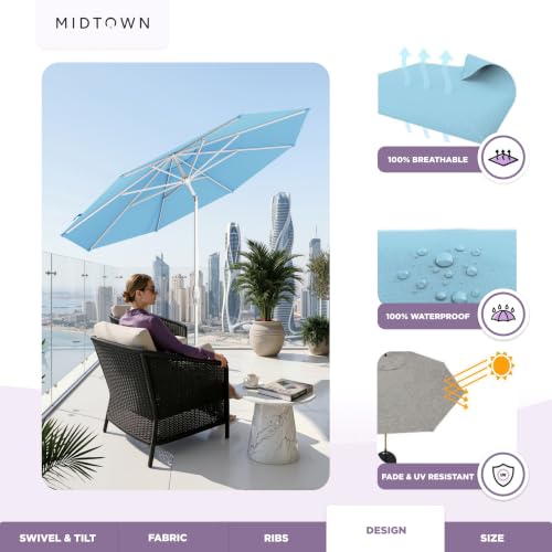 Image of Midtown Umbrellas Swilt - 10 Ft Outdoor Patio Umbrella, Capri Canopy