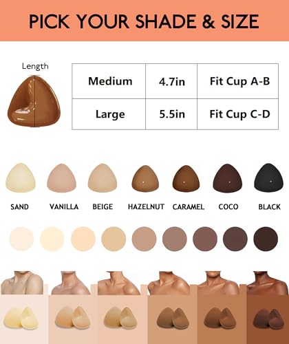AGGRAD Double-Sided Sticky Push Up Bra Inserts Reusable Self Adhesive Bra Pads Bikini Padding Inserts - Sticky on Bra Pads Cups for Swimsuits Bikini