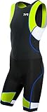 TYR 706TMNTXP6AXS Men's Sport Competitor Swim Trisuit Back Zipper, Black/Lime/Blue, X-Small