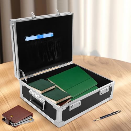 Attache Case with Lock, Aluminum Briefcase for Men or Women With Handle, Portable Locking Storage Totes for Precision Instruments & Valuable Equipment2