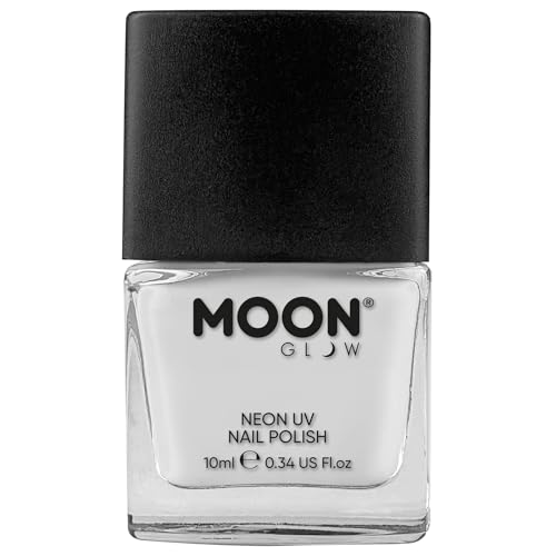 Neon UV nagellack av Moon Glow – vit – ljus neon nagellack – lyser under UV – 14 ml