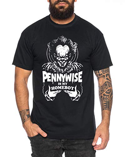 Tee Kiki Pennywise - Camiseta de Hombre Halloween Michael Horror Myers Pennywise Man 13 Jason Voorhees Nightmare, Farbe2:Negro, Größe2:Large