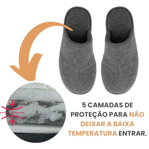Pantufa Masculina do 27/28 até 45/46 Sola Antiderrapante Super Resistente (43/44, Chumbo)