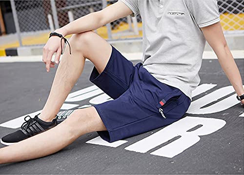 IRELIA 2 Pack Boys Shorts Drawstring Elastic Waist Zipper Pockets Agreen Navy L - image 3