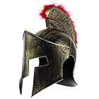 WRITWAA Elmo Romano da Uomo Cresta Rossa Casco da Soldato per Costume Cosplay Storico Accessorio Leggero per Feste Carnevale e Halloween